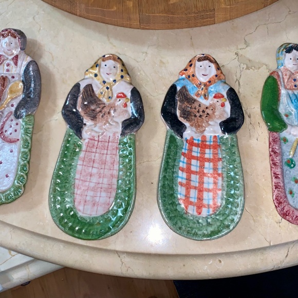 Vintage Italian ARS hand painted spoon rest ladies - Picture 1 of 5